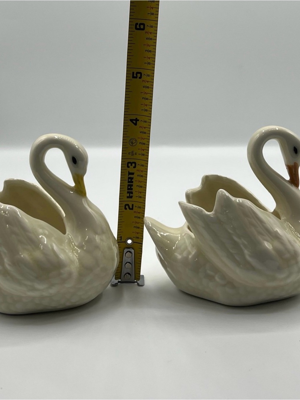 Ceramic Swan Planter Pair - Cream Decorative Accent - Picture 6 of 7